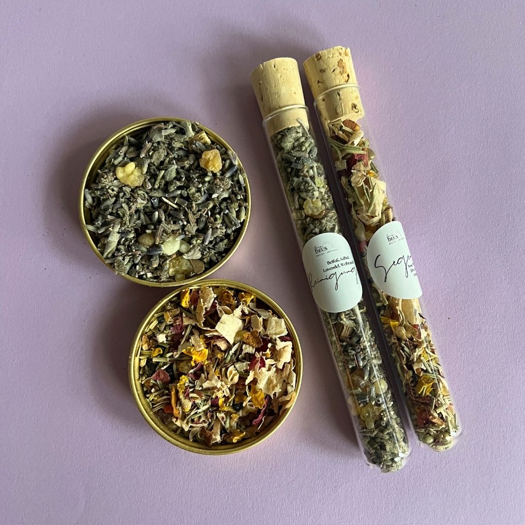 Rauhnächte Räuchermischung | Räuchern für Reinigung und Segen | Räucherwerk Lavendel Salbei Weihrauch Rosen Königskerze Beifuß