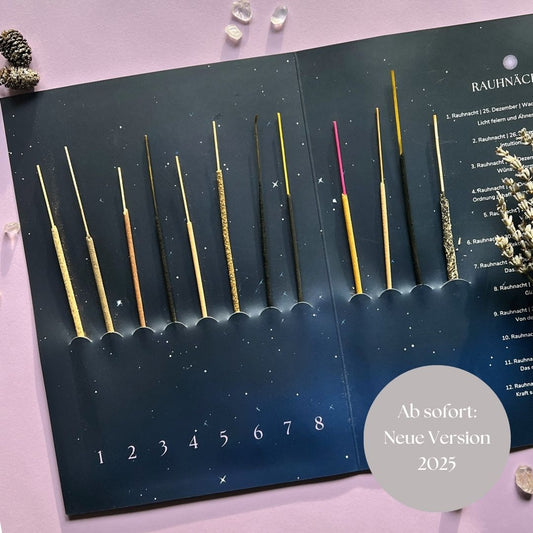 Rauhnächte Räucherstäbchen Set | 12 Räucher-Stäbchen mit Beschreibung | Weihrauch Lavendel Smudge-Räucherstäbchen Ritual Geschenkverpackung