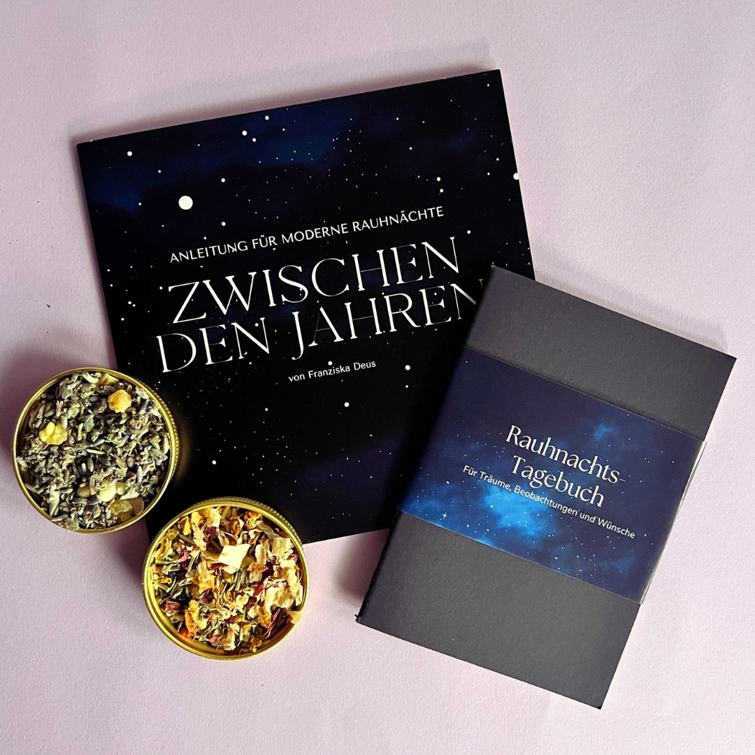 Großes Rauhnächte Ritual Set | Räucherwerk Rauhnacht Räuchermischung mit Duftkerze, Zubehör und Anleitung