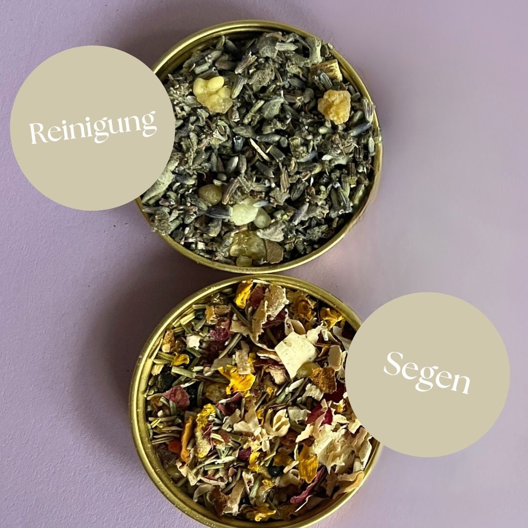 Großes Rauhnächte Ritual Set | Räucherwerk Rauhnacht Räuchermischung mit Duftkerze, Zubehör und Anleitung